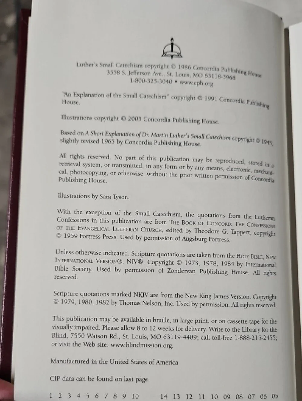 Luther's Small Catechism Burgundy Hardcover - Interleaved